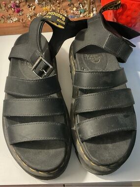 Dr. Martens Black Leather Kids Fisherman Sandals